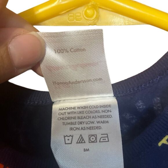 Hanna Andersson printed navy sleeveless dress size 12-18 months #752 - Picture 5 of 5